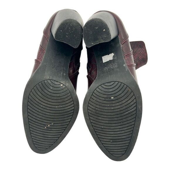 Marco Tozzi Boots Women's 37 US 6.5 Strappy Side Zipper Burgundy Ankle Boots - Picture 6 of 13